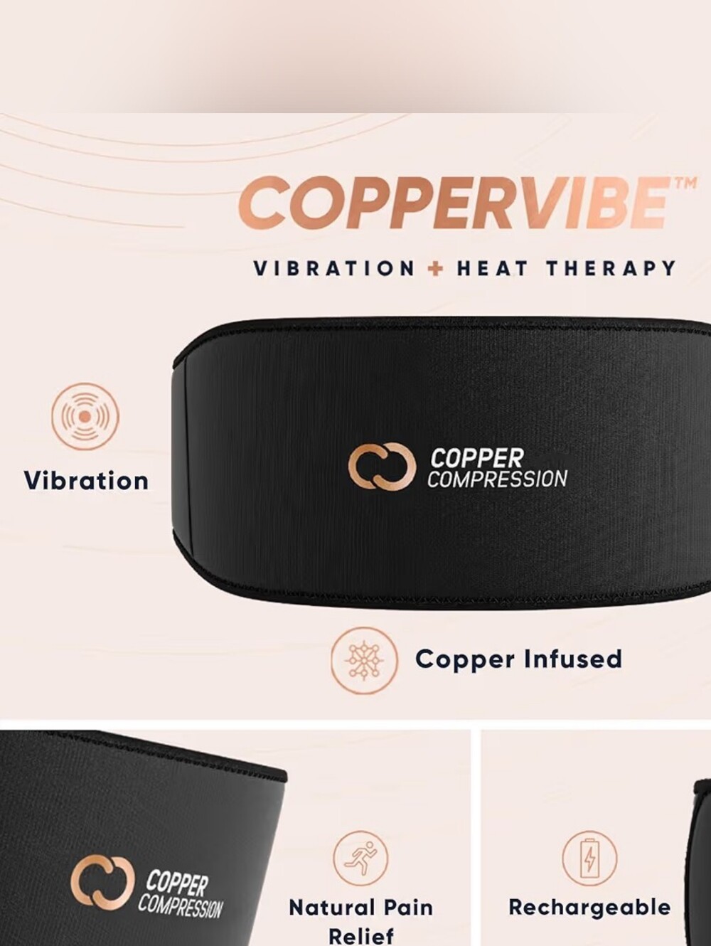 Copper Compression CopperVibe Back Wrap - Picture 3 of 6